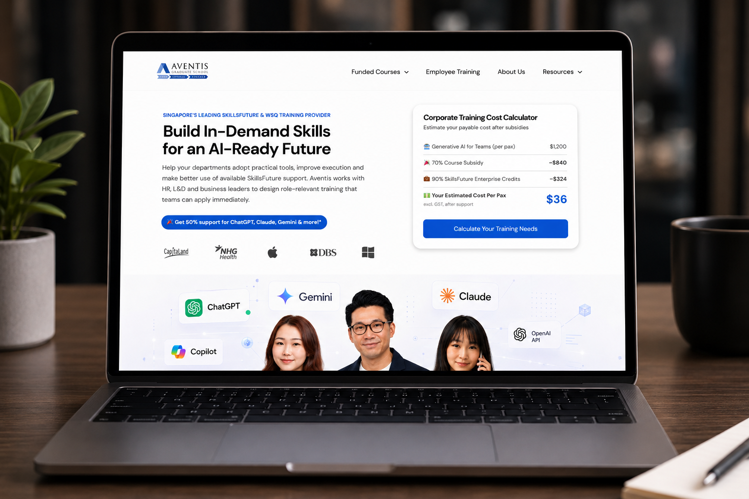 Online AI training platform offering digital skills courses, professional development programs, and workforce upskilling opportunities.